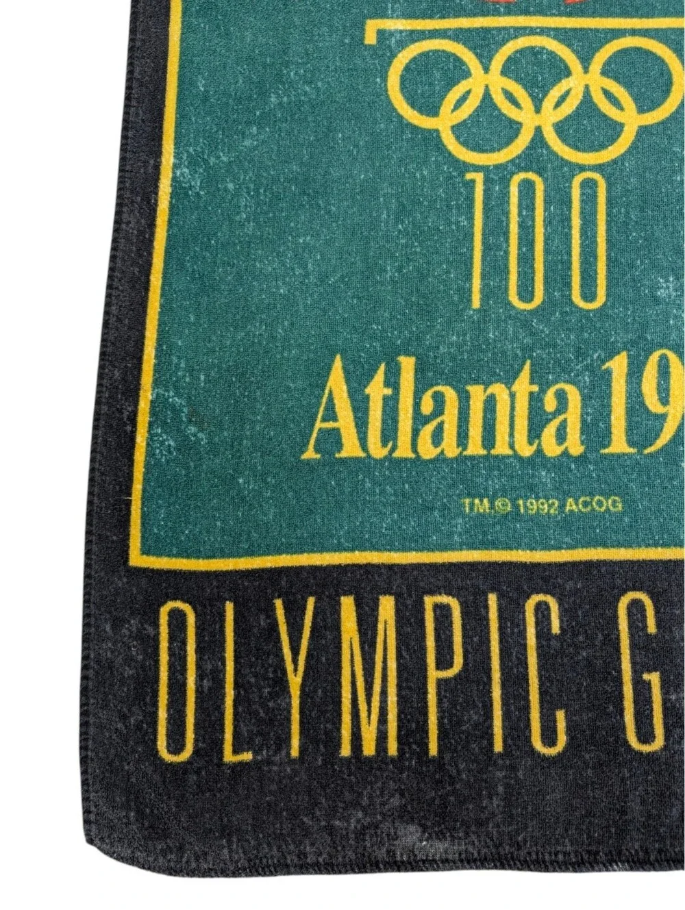 Vintage Cannon Atlanta 1996 Centennial Olympic Games Beach Towel - Black/Teal